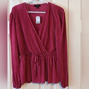 Le Chateau Knit V-Neck Shimmery Top